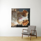 柔らかい毛皮を持つ可愛いカーリーテイルズモルモット タペストリー (インサイチュ(横))