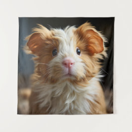 柔らかい毛皮を持つ可愛いカーリーテイルズモルモット タペストリー