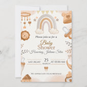 柔らかい水で愛らしいベビーシャワー招待状 シーズンカード (正面)