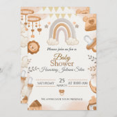 柔らかい水で愛らしいベビーシャワー招待状 シーズンカード (正面/裏面)