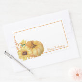 柔らかい水の色のカボチャ 長方形シール (封筒)