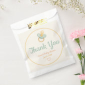 柔らかい水の色のベビーシャワー フェイバーバッグ (封をした状態)