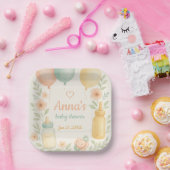 柔らかい水の色のベビーシャワー ペーパープレート (パーティー)