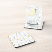 柔らかい水の色の山形のパターン コースター (右側)