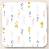 柔らかい水の色の山形のパターン コースター (正面)