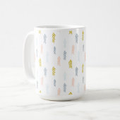 柔らかい水の色の山形のパターン コーヒーマグカップ (正面左)