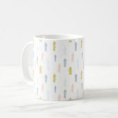 柔らかい水の色の山形のパターン コーヒーマグカップ (正面左)