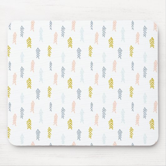 柔らかい水の色の山形のパターン マウスパッド (正面)