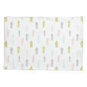 柔らかい水の色の山形のパターン 枕カバー (裏面-左)