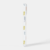 柔らかい水の色の山形のパターン iPhone 15ケース (右側面)