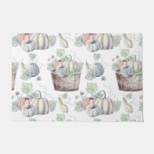 柔らかい水の色の木製バケットのカボチャ ドアマット (正面)