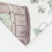 柔らかい水の色の木製バケットのカボチャ フリースブランケット (角)