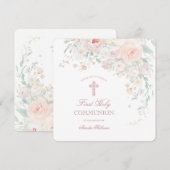 柔らかい水の色の花の最初のコミュニティ 招待状 (正面/裏面)