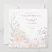 柔らかい水の色の花の最初のコミュニティ 招待状 (裏面)