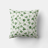 柔らかい水彩画のシャムロックパターン クッション (裏面)