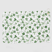 柔らかい水彩画のシャムロックパターン ゴルフタオル (横)