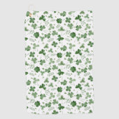 柔らかい水彩画のシャムロックパターン ゴルフタオル (正面)