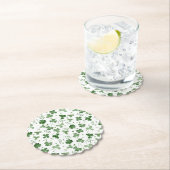 柔らかい水彩画のシャムロックパターン ペーパーコースター (インサイチュ)