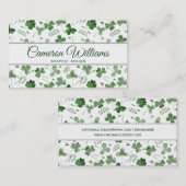 柔らかい水彩画のシャムロックパターン 名刺 (正面/裏面)