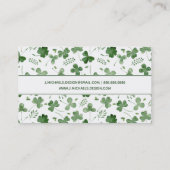 柔らかい水彩画のシャムロックパターン 名刺 (裏面)