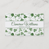 柔らかい水彩画のシャムロックパターン 名刺 (正面)