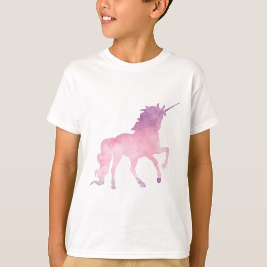 柔らかい水彩画のピンクのユニコーン Tシャツ (正面)