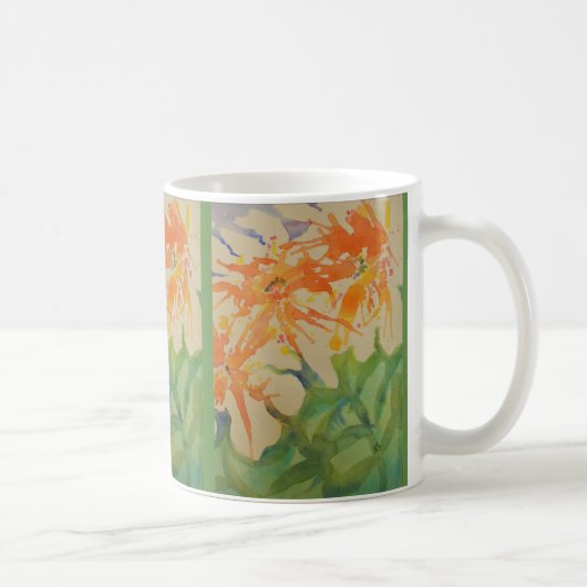柔らかい水彩画の花 コーヒーマグカップ (右)