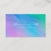 柔らかい水彩画の虹の空のミニマルなエレガント 名刺 (正面)