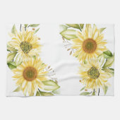 柔らかい水色のひまわり キッチンタオル (横)