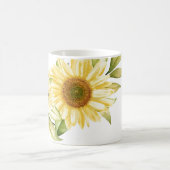 柔らかい水色のひまわり コーヒーマグカップ (中央)