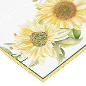 柔らかい水色のひまわり ショートテーブルランナー (コーナー)