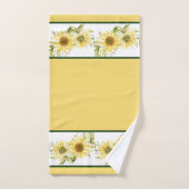 柔らかい水色のひまわり バスタオルセット (ハンドタオル)