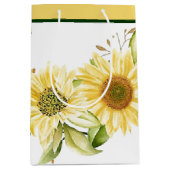 柔らかい水色のひまわり ミディアムペーパーバッグ (正面)