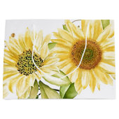 柔らかい水色のひまわり ラージペーパーバッグ (正面)