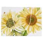 柔らかい水色のひまわり ラージペーパーバッグ (裏面)