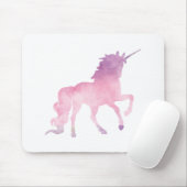 柔らかい水色のピンクのユニコーン マウスパッド (マウス)