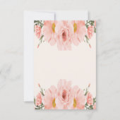 柔らかい水色のピンク色の花 ノートカード (裏面)