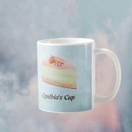 柔らかい水色のモノグラムでデザート コーヒーマグカップ