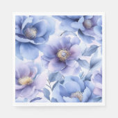 柔らかい水色のラベンダーと青い牡丹のパターン スタンダードランチョンナプキン (正面)