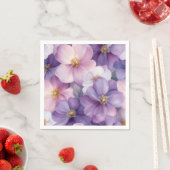 柔らかい水色の繊細な花模様 スタンダードカクテルナプキン (インサイチュ)