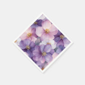 柔らかい水色の繊細な花模様 スタンダードカクテルナプキン (角)