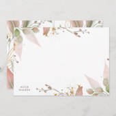 柔らかい水色の金ゴールド冬の緑 ノートカード (正面/裏面)