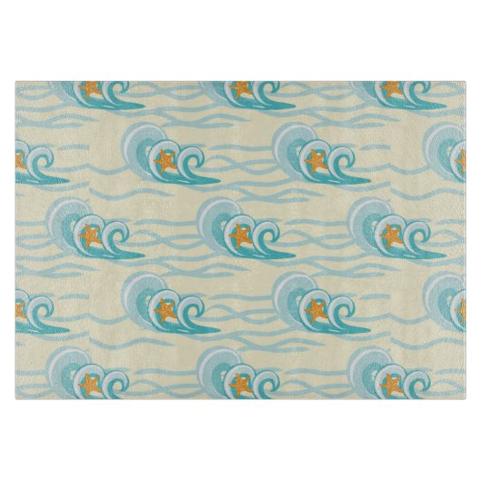 柔らかい波パターン カッティングボード (正面)