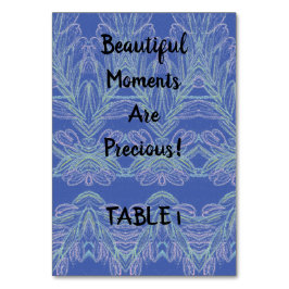 柔らかい渦巻き青の美しいモーメント    テーブル番号