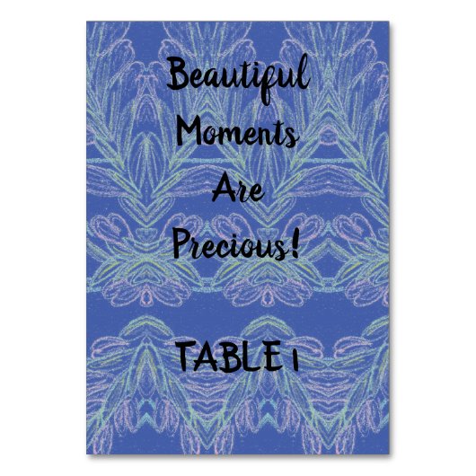 柔らかい渦巻き青の美しいモーメント テーブル番号 (正面)