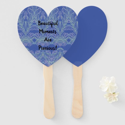 柔らかい渦巻き青の美しい瞬間 ハンドファン (正面&裏面)