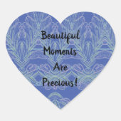 柔らかい渦巻き青の美しい瞬間 ハートシール (正面)