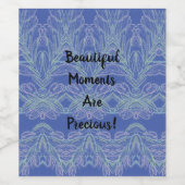 柔らかい渦巻き青の美しい瞬間 ワインラベル (シングルラベル)