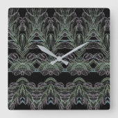 柔らかい渦(黒) スクエア壁時計 (正面)