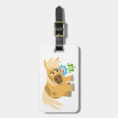 柔らかい漫画のポニーと花の荷物タグ ラゲッジタグ (正面縦)